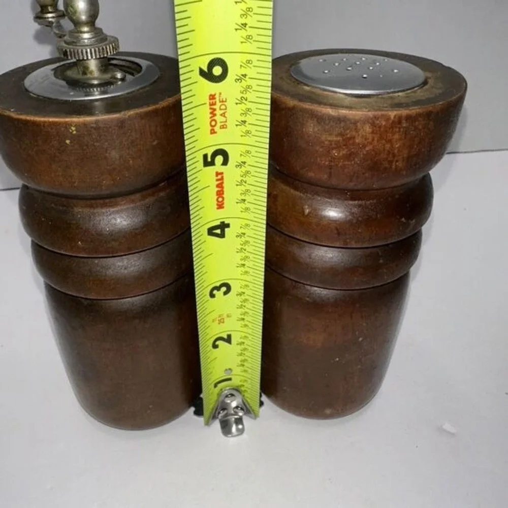 Vintage Wooden‎ Salt Pepper Grinder Mill Set Rustic Kitchen Dining Decor